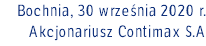 Bochnia, 30 września 2020 r. Akcjonariusz Contimax S.A